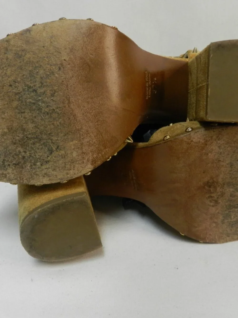 Laurence Dacade Suede Studded cutout pumps boots sandals Italy Size 37.5 US  7.5